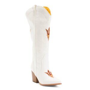 VACCARI BOOTS White Asu Blair Tall Heeled Western Boots